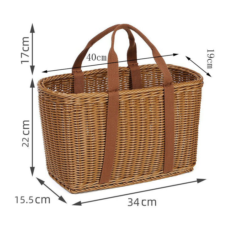 Handcrafted Rectangular Wicker Storage Basket Bowlift