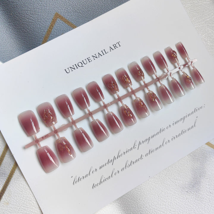 Stylish art false nails with heart design and glitter Bowlift