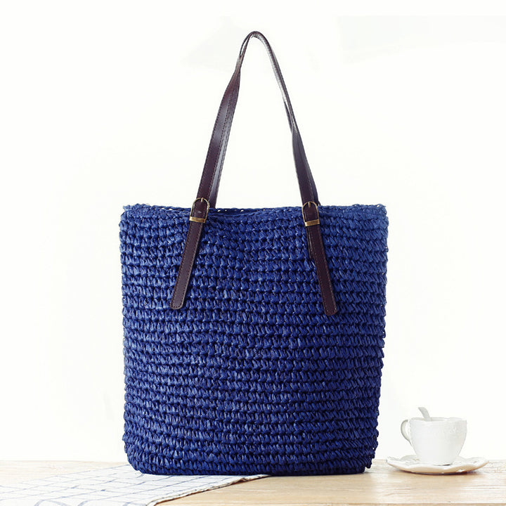 Handbag Made From Handcrafted Natural Material with Strong Leather Handles Bowlift