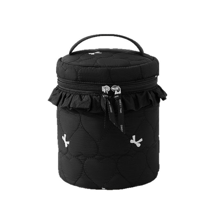 Quilted Makeup Storage Canister Bowlift