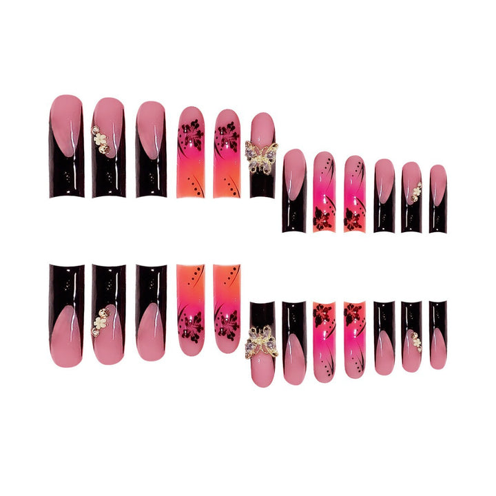 Premium 3D Floral Press-On Nail Art Bowlift