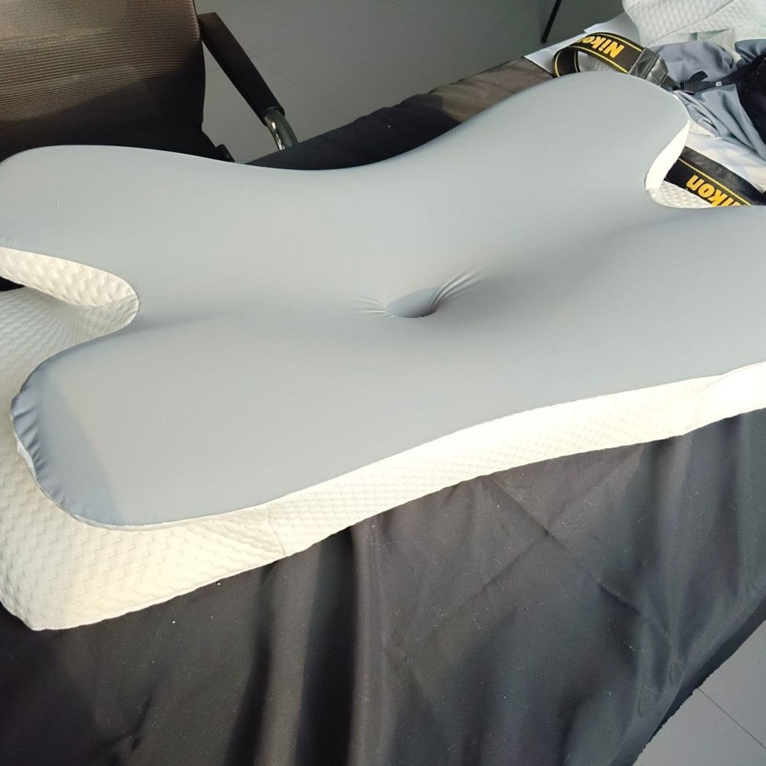 Ergonomic contour pillow with cooling surface Bowlift