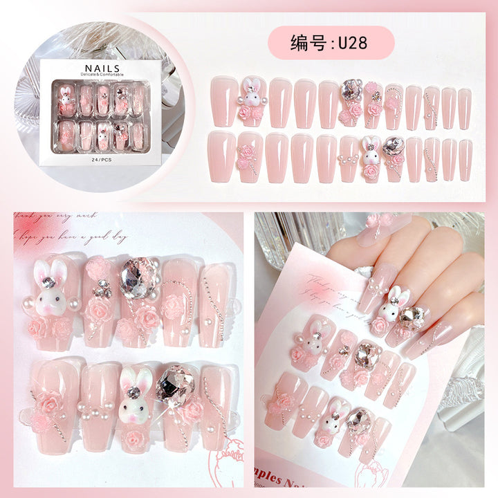 Decorative Floral Press-On Nail Tips Bowlift
