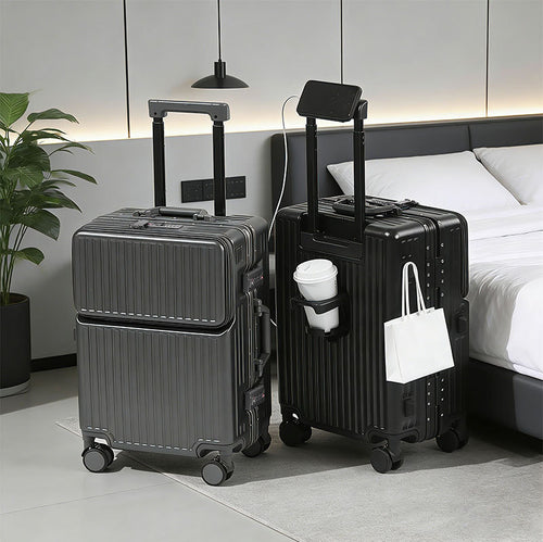 Stylish Multi-Compartment Hard-Shell Travel Suitcase
