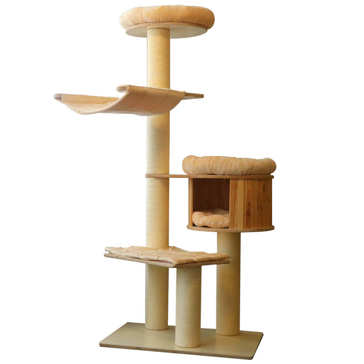 Cozy cat tree with multiple levels Bowlift