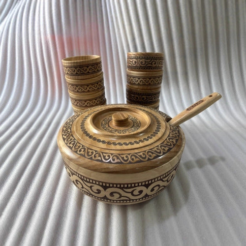 Artisan Wooden Serving Bowl Set