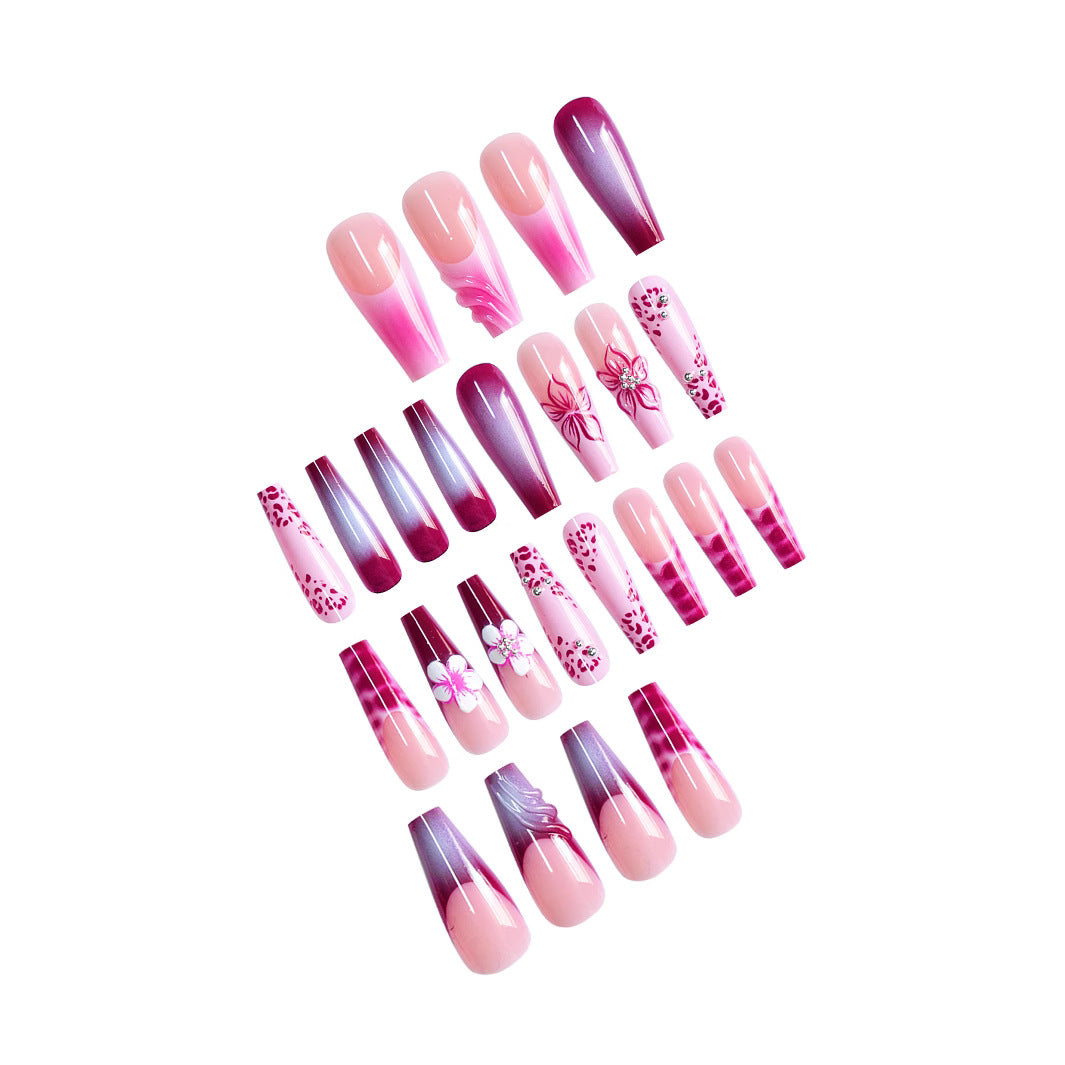 Floral Decorative Press-On Nail Art Bowlift