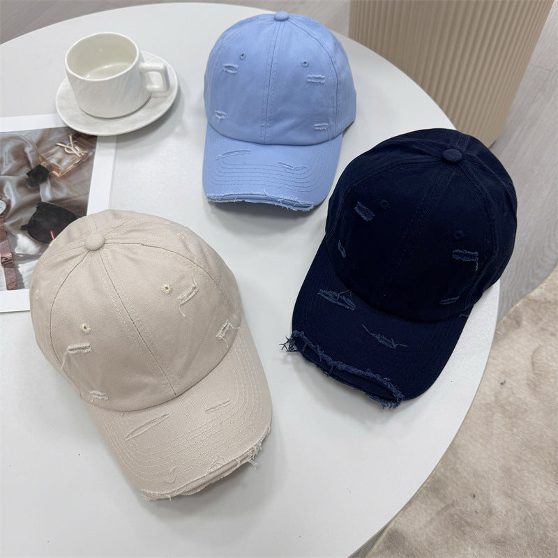 Men's Distressed Vintage-Style Baseball Cap Bowlift