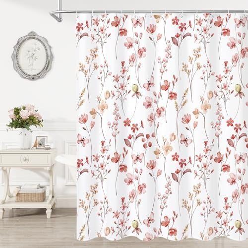 Floral Print Shower Curtain Bowlift