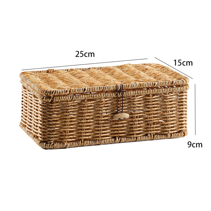 Handcrafted Rectangular Wicker Storage Box Bowlift