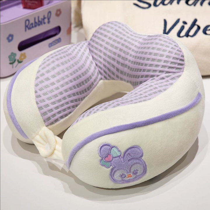 ergonomic plush neck pillow with animal motif Bowlift