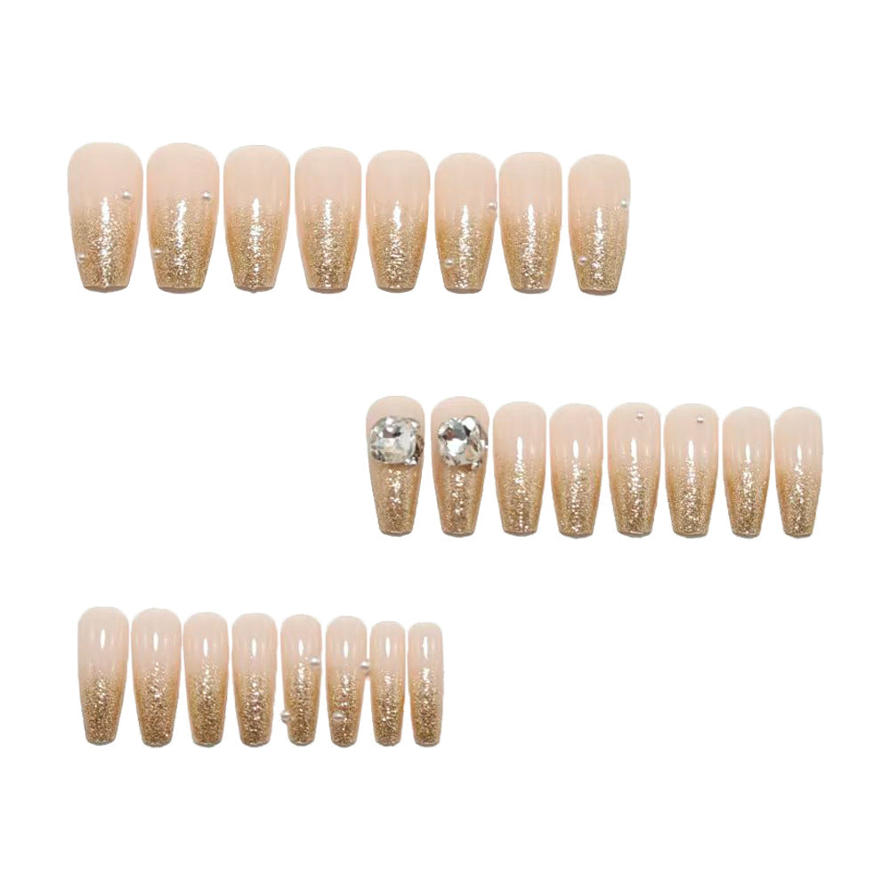 Shiny artificial nails with 3D decoration Bowlift