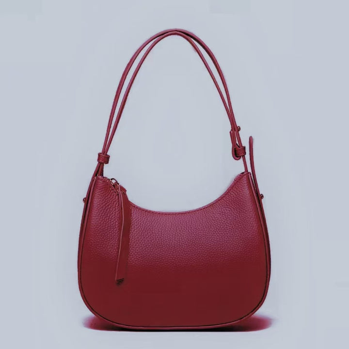 Stylish Pebbled Leather Hobo Bag Bowlift