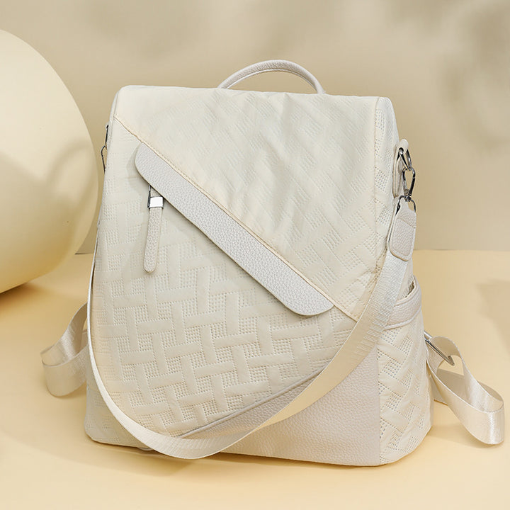 Elegant Textured Leather Backpack Bowlift