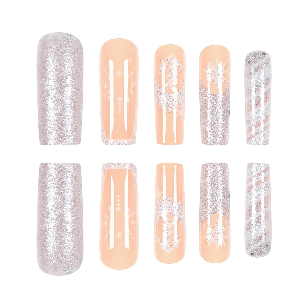 Elegant Long Press-On Nail Art Bowlift