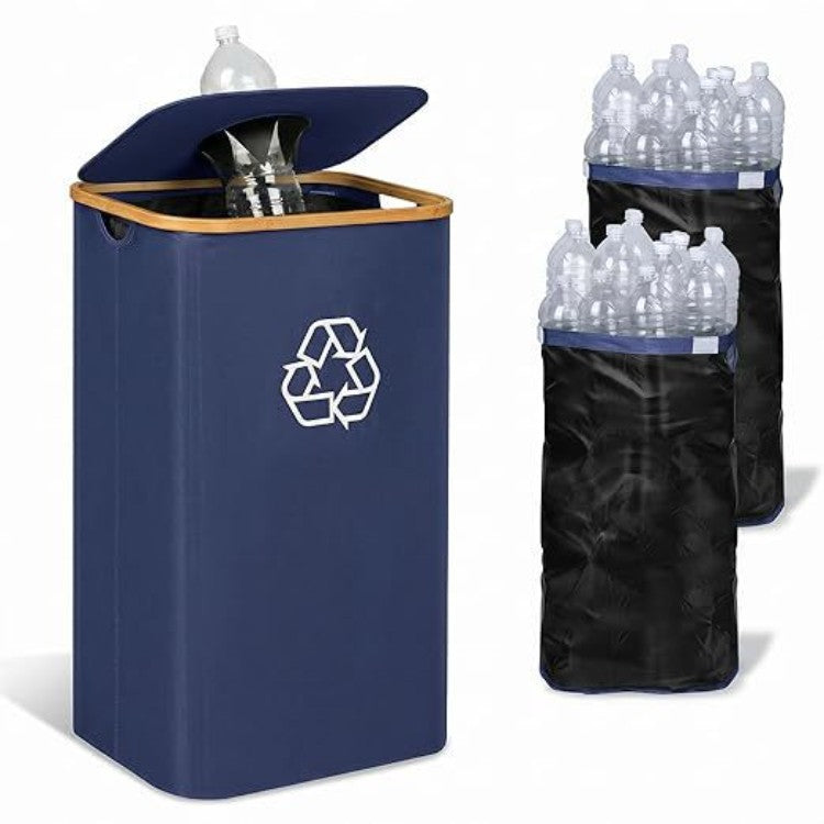 Elegant recycling bin with removable lid and compartments Bowlift