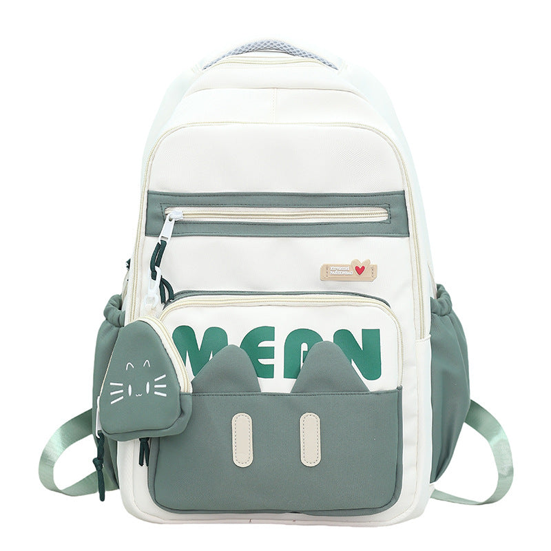 Cute Cat-Inspired School Backpack Bowlift