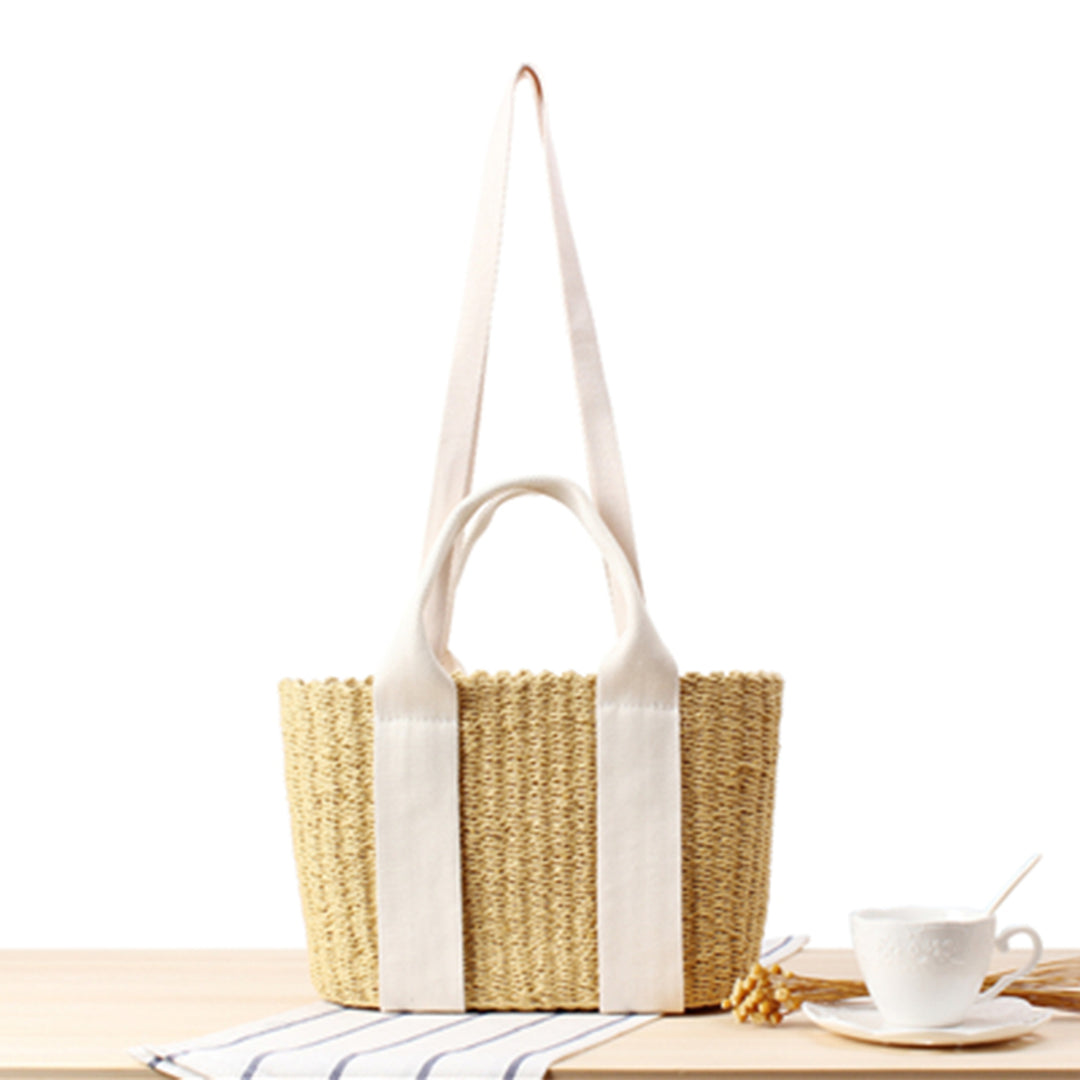 Trendy Tote Bag Made from Sustainably Woven Material with Wide Shoulder Straps Bowlift