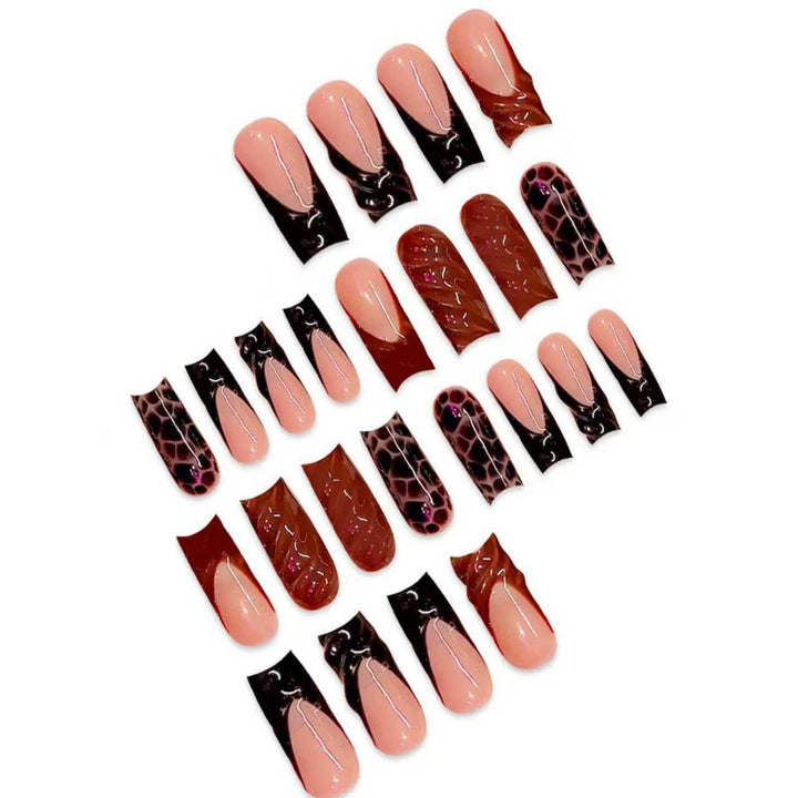 Artistic Abstract Press-On Nail Enhancements Bowlift