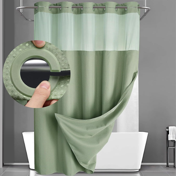 Textured Weave Shower Curtain Bowlift