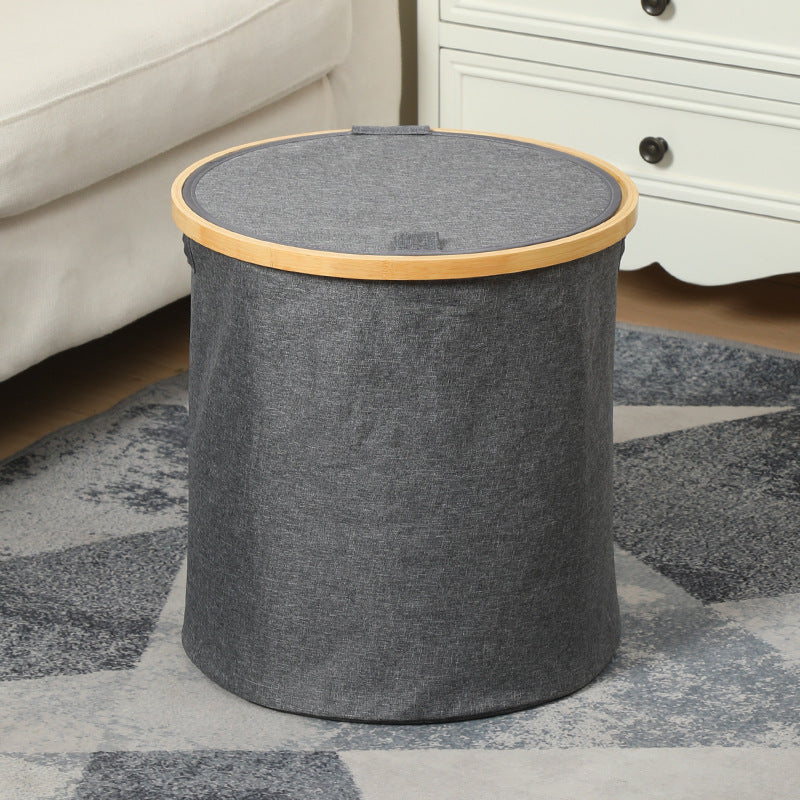 Practical laundry container with bamboo lid Bowlift
