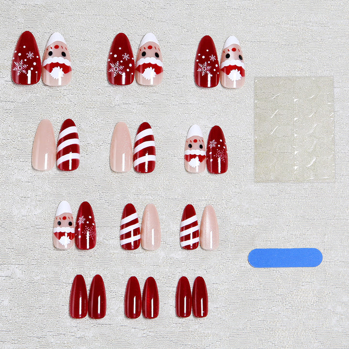 Artificial nails with festive Christmas design Bowlift