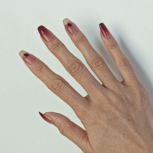 Artistic Ombre Nails with Hearts Bowlift