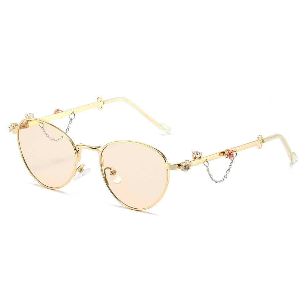 Decorative Rhinestone Cat-Eye Sunglasses Bowlift