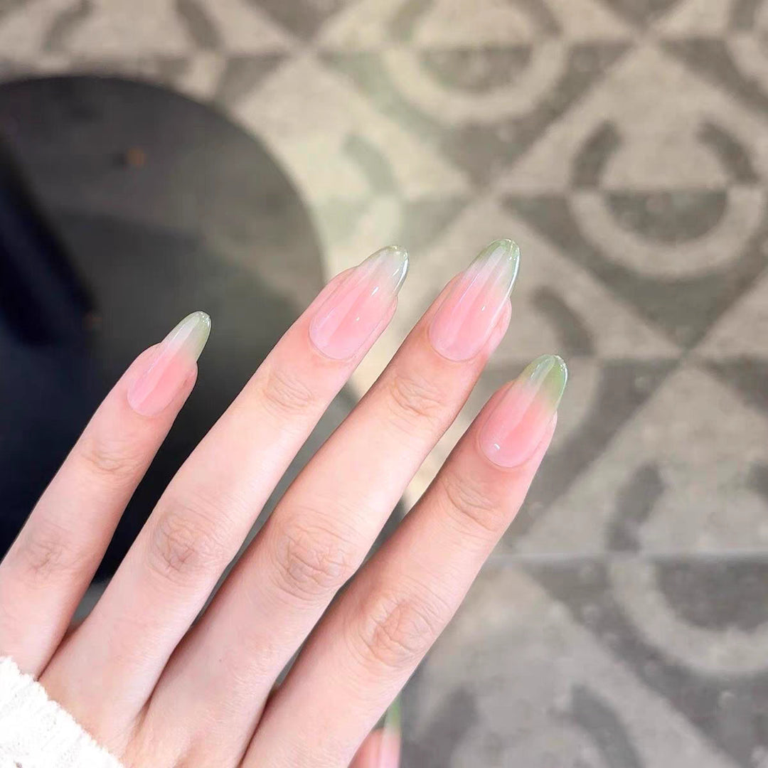 Ombre Almond-Shaped Press-On Nail Set Bowlift