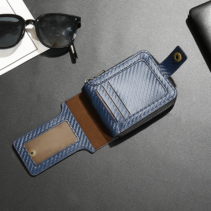 Compact Carbon Fiber Zip Wallet Bowlift
