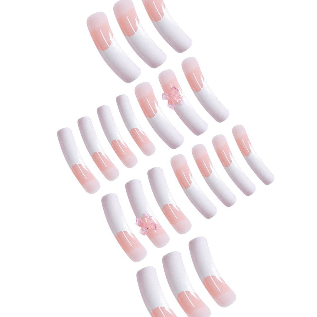 Elegant Nail Art Enhancements with Decorative Bow Accents Bowlift