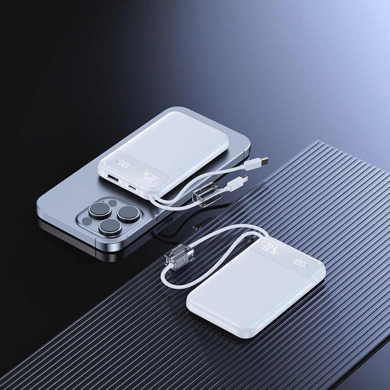 Slim Powerbank with digital charge level display and fast charging function Bowlift