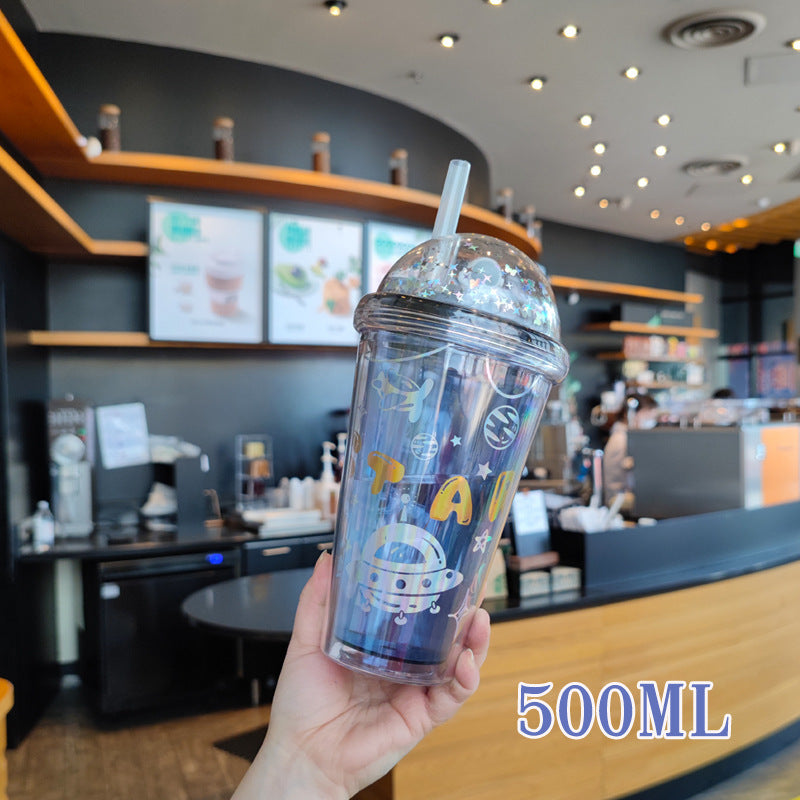 Women Insulated Water Bottle with Creative Astronaut Design Bowlift