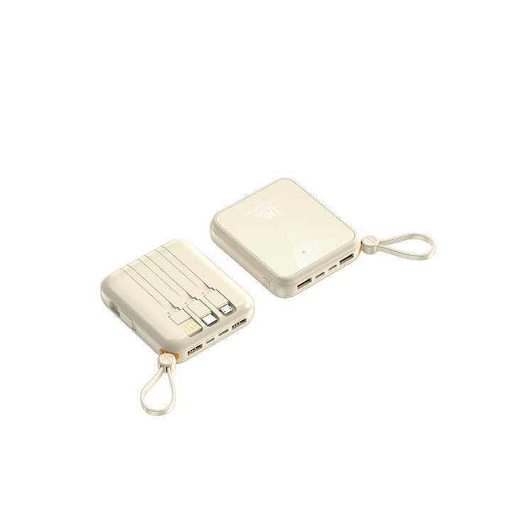 Portable power bank with integrated charging cable and LED display Bowlift