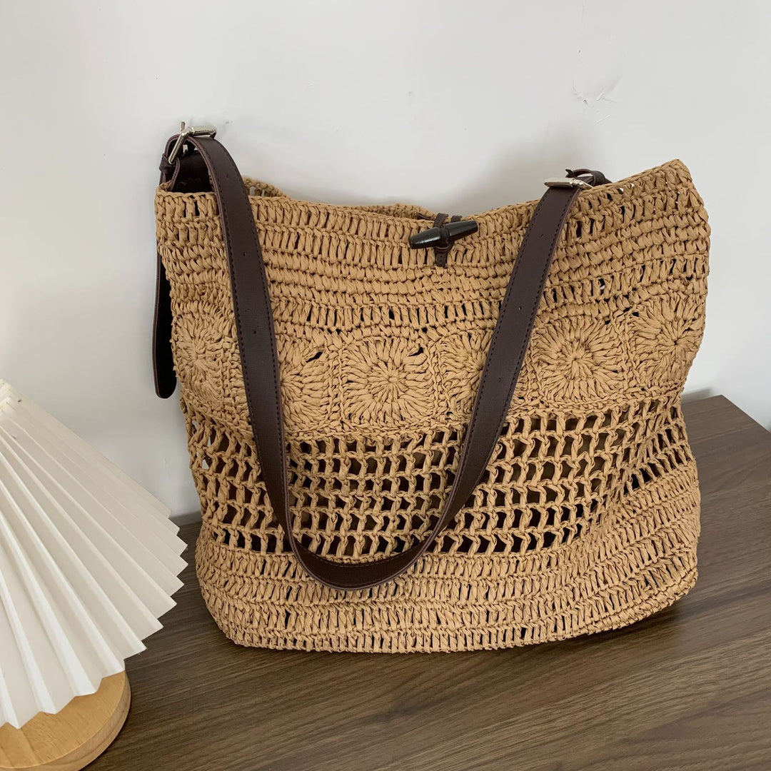 Braided handbag with sturdy leather straps Bowlift