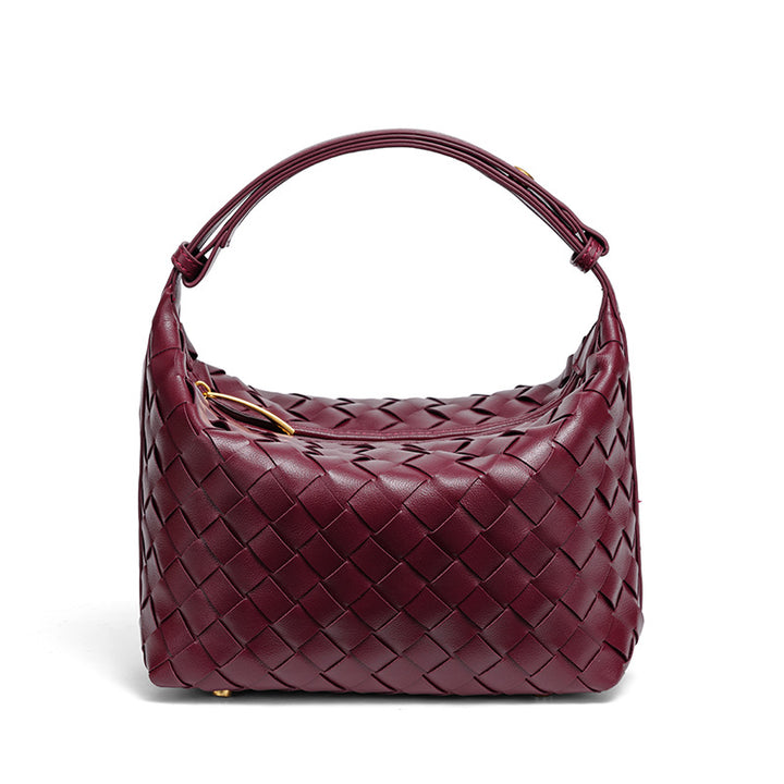 Woven Leather Handbag Bowlift