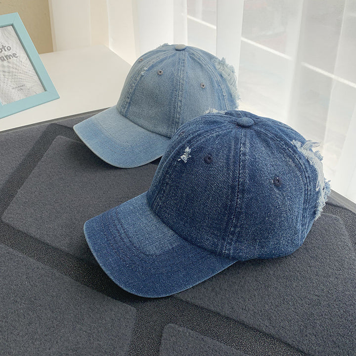Women's Distressed Denim Baseball Cap Bowlift 1784084168