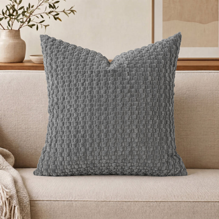 Plush Textured Throw Pillow Cover Bowlift