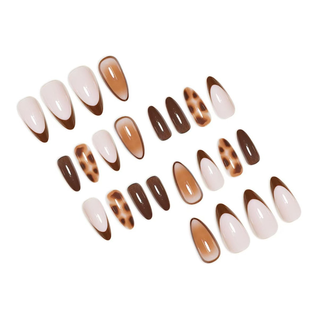 Elegant Artificial Nails in Fashionable Mink Brown Color Bowlift