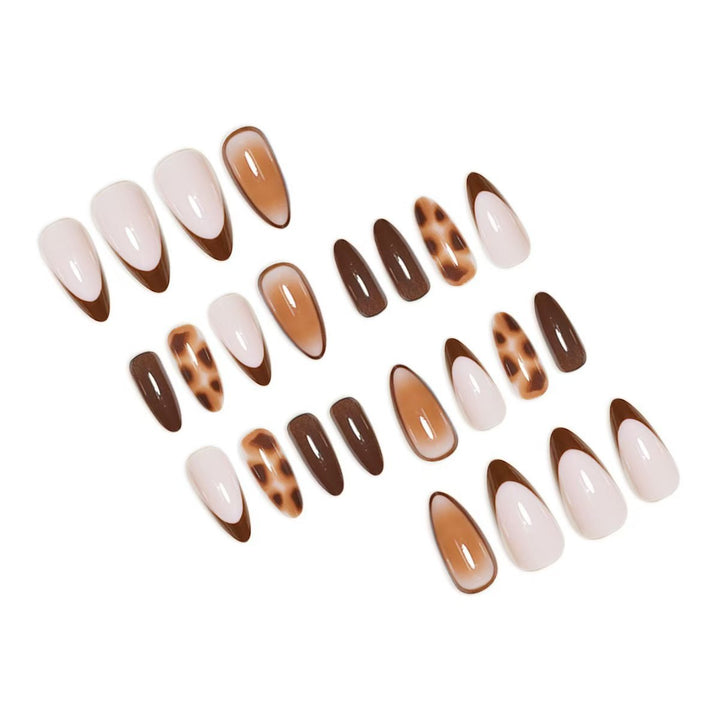 Elegant Artificial Nails in Fashionable Mink Brown Color Bowlift