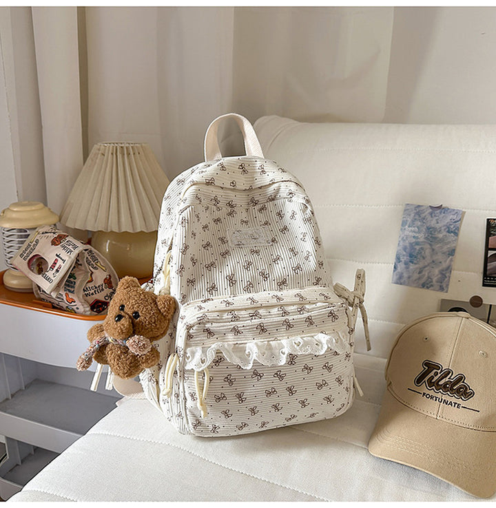 Cute Floral Print Mini School Backpack