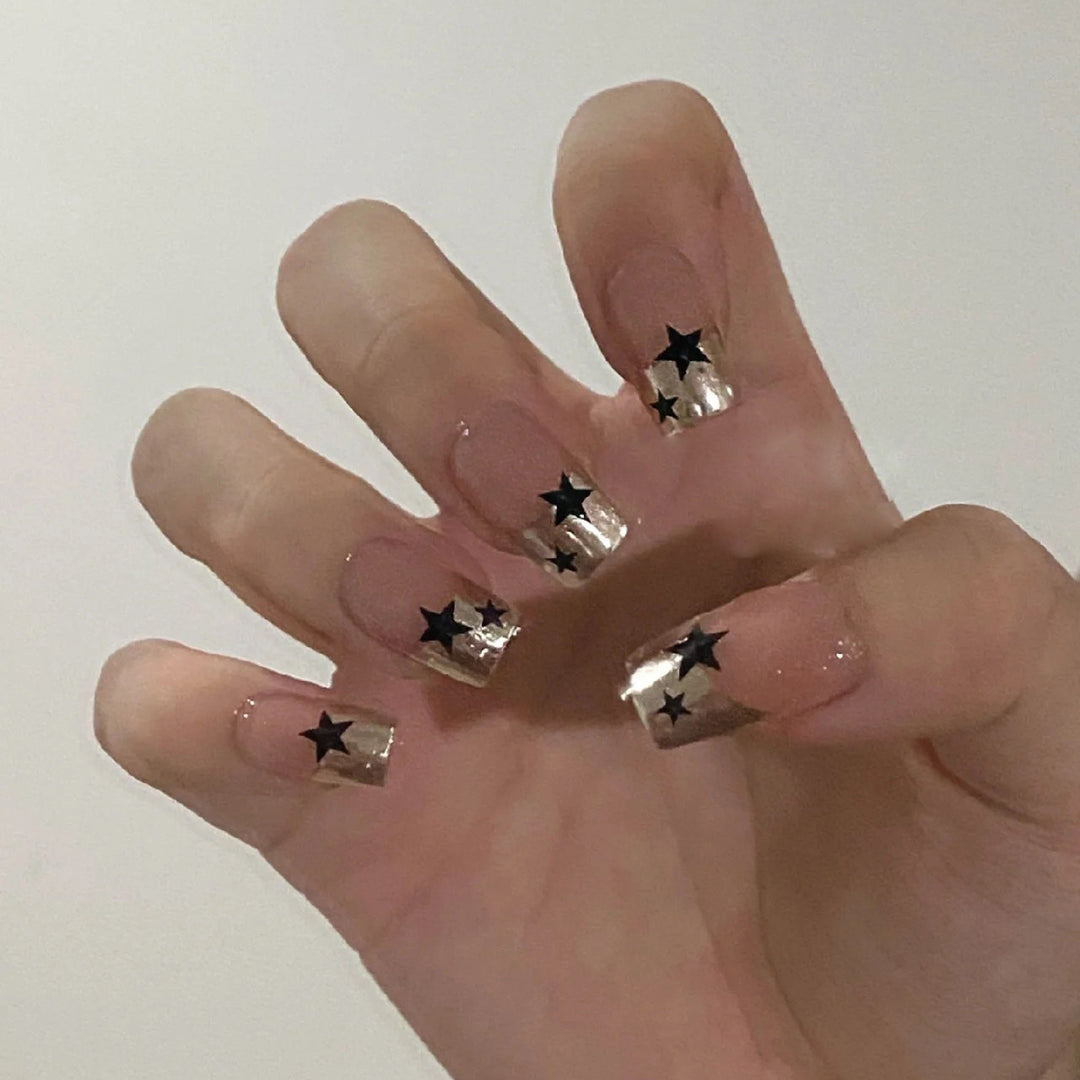 Artful nail design with star accents Bowlift