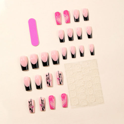 Artistic Cat-Themed Nail Art Set Bowlift