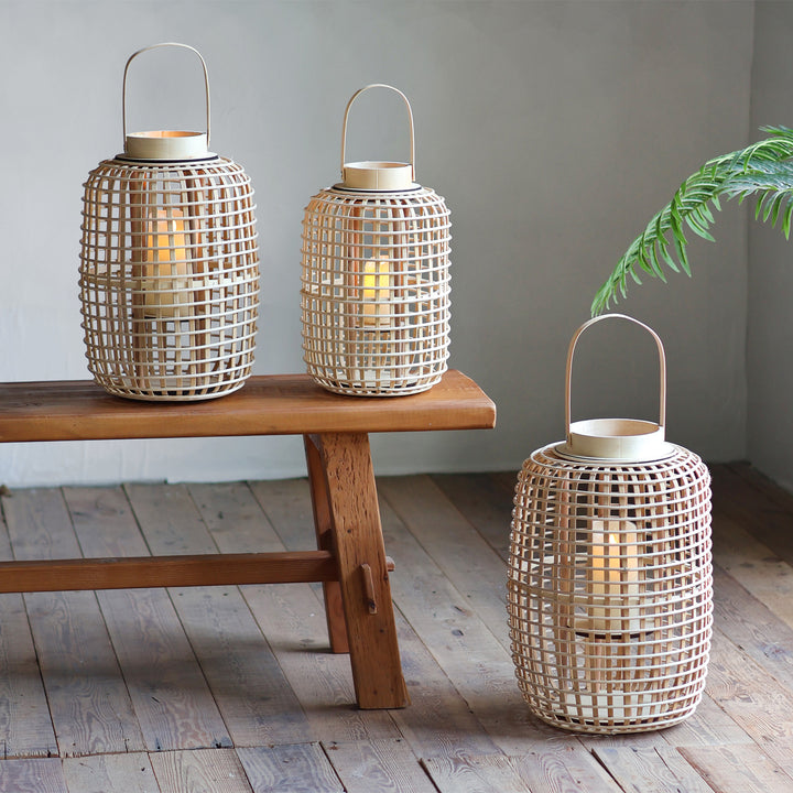 Rustic lantern made of woven material Bowlift