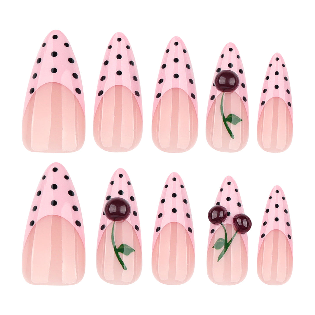 Artificial nail art in cheerful cherry design Bowlift