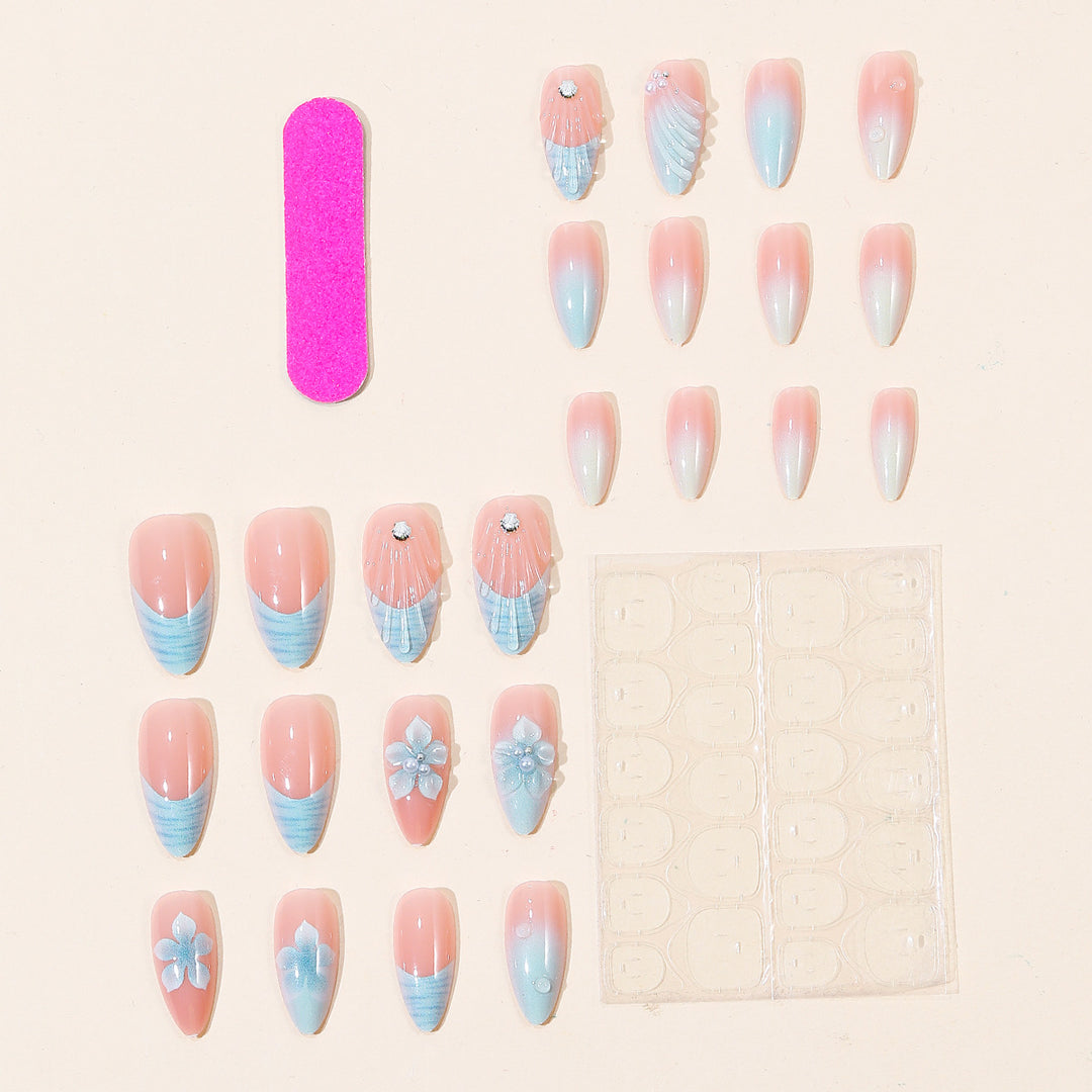 Floral Sculpted Acrylic Nail Art Extensions Bowlift