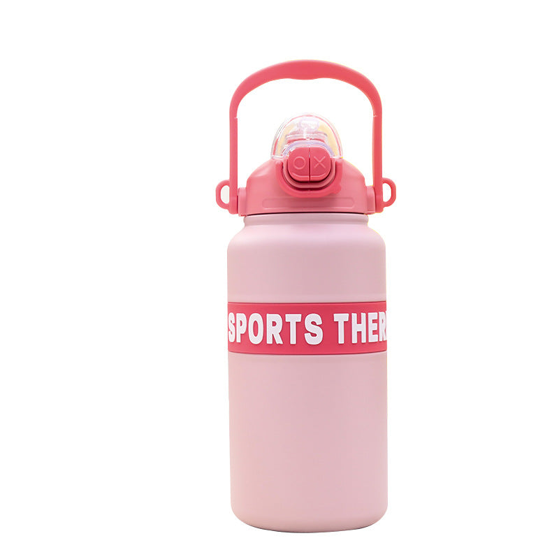Insulated drinking bottle with practical carrying strap Bowlift