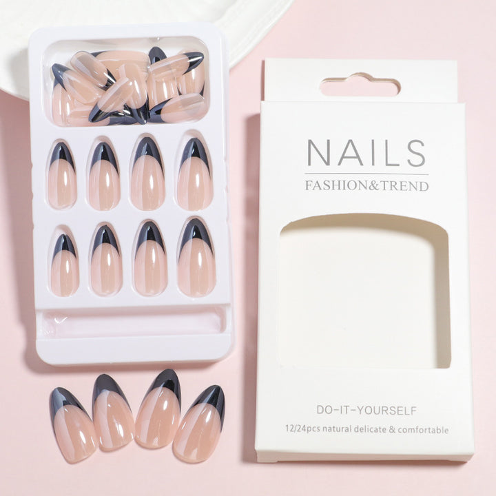 Elegant French Tip Press-On Nail Art Set Bowlift