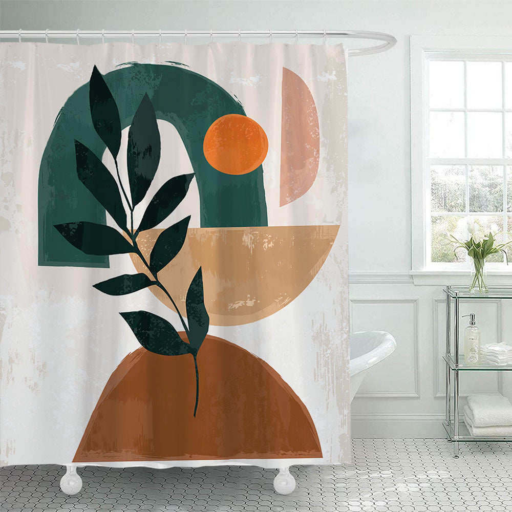 Abstract Botanical Print Shower Curtain Bowlift