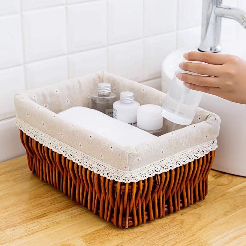 Women’s storage basket with decorative fabric lining Bowlift